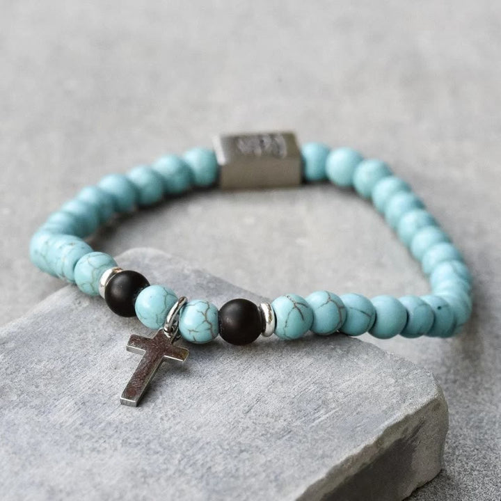 Christianartworkshop Türkisfarbenes Stretch-Armband „Blessing“ - image 3