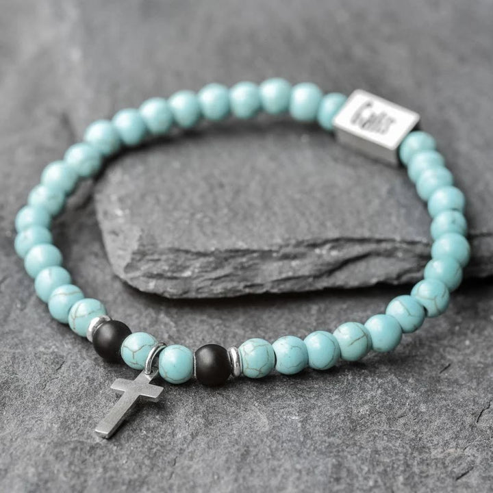 Christianartworkshop Türkisfarbenes Stretch-Armband „Blessing“ - image 2