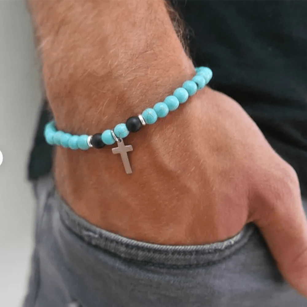Christianartworkshop Türkisfarbenes Stretch-Armband „Blessing“ - image 1