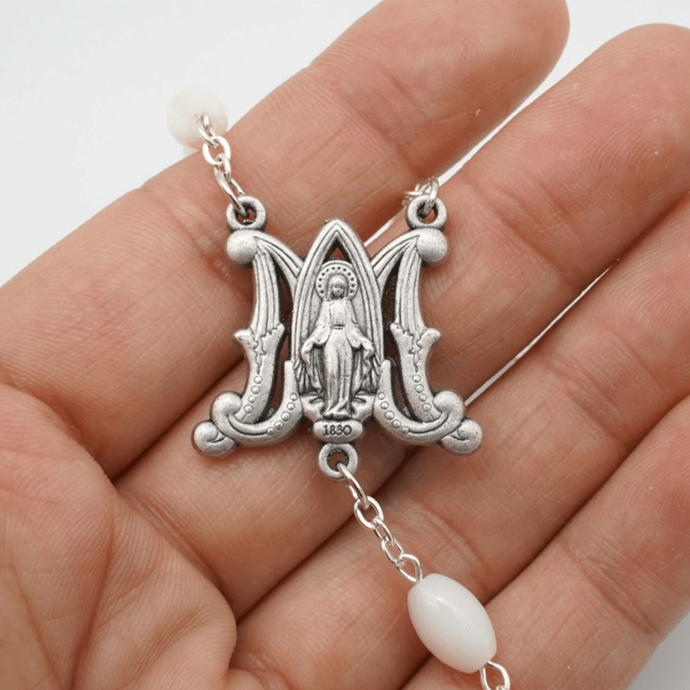 Christianartworkshop Heilige Jungfrau Maria: Katholischer Perlmutt-Rosenkranz - image 3