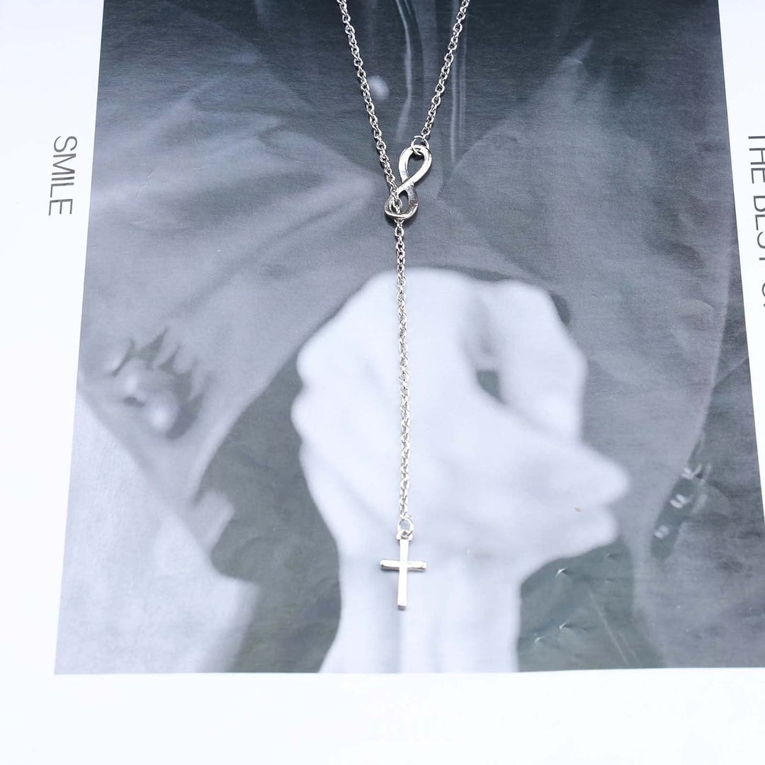 Christianartworkshop Ewiges Unendlichkeitssymbol und Kreuz, Silberkette - image 4