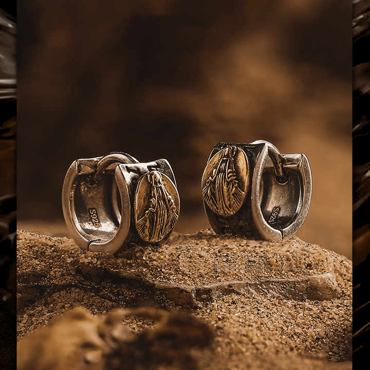 Christianartworkshop Jungfrau Maria Silber Ohrringe Religion Schmuck - image 3