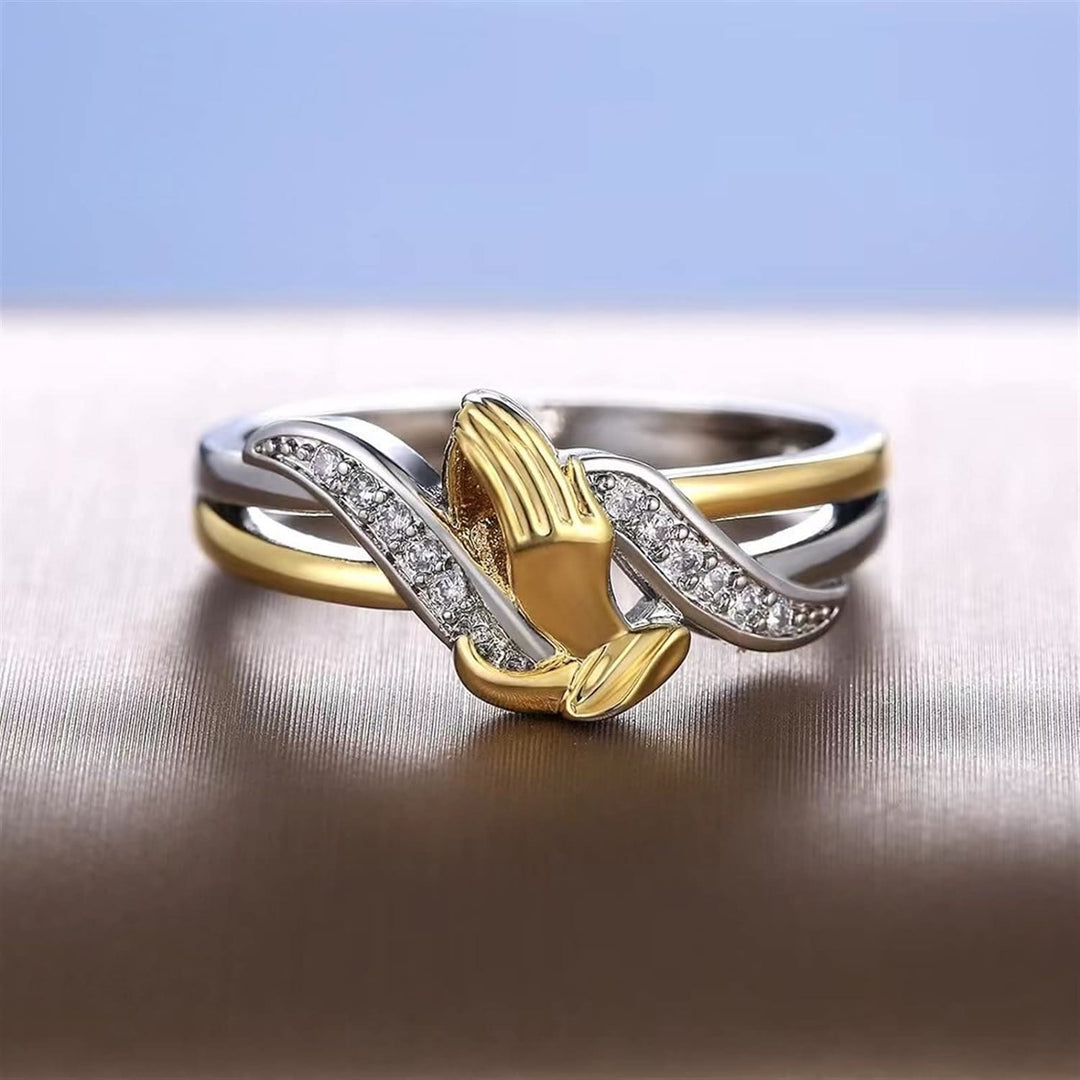 Christianartworkshop Betende Hände Gold- und Silberring - image 3