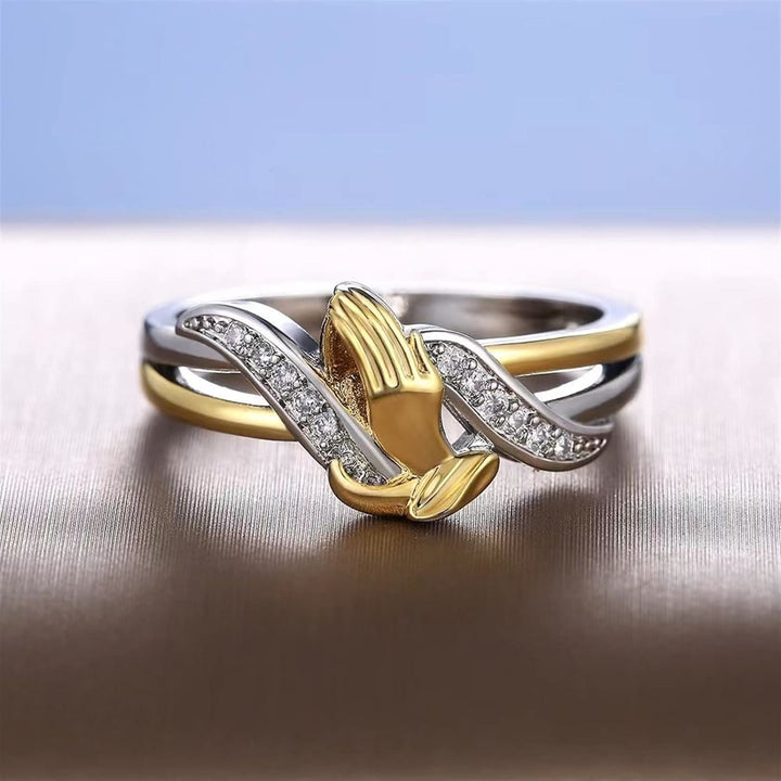 Christianartworkshop Betende Hände Gold- und Silberring - image 3