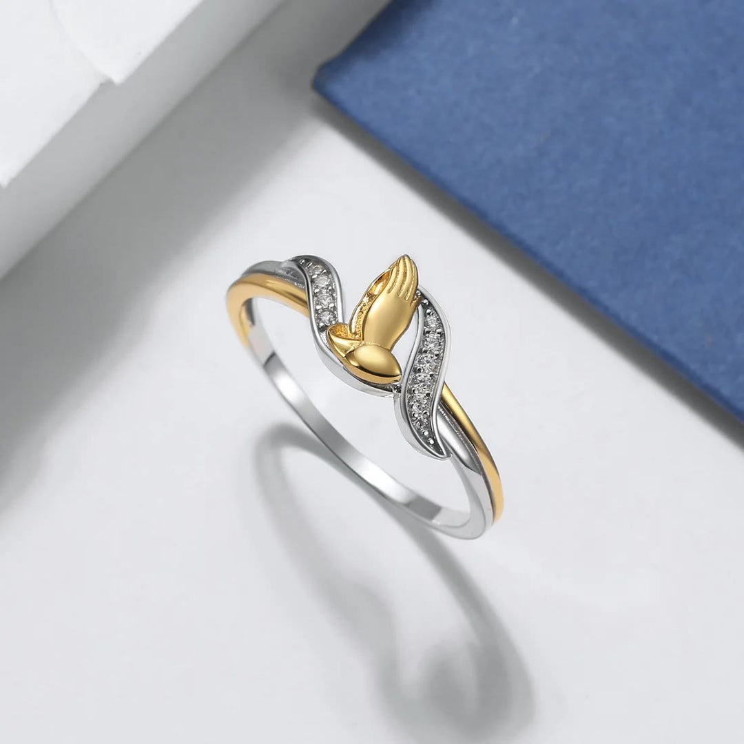 Christianartworkshop Betende Hände Gold- und Silberring - US10 - image 1