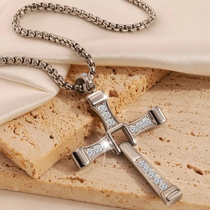 Christianartworkshop Jewelry Halskette mit Kreuz-Kristall-Anhänger - Silber - image 1
