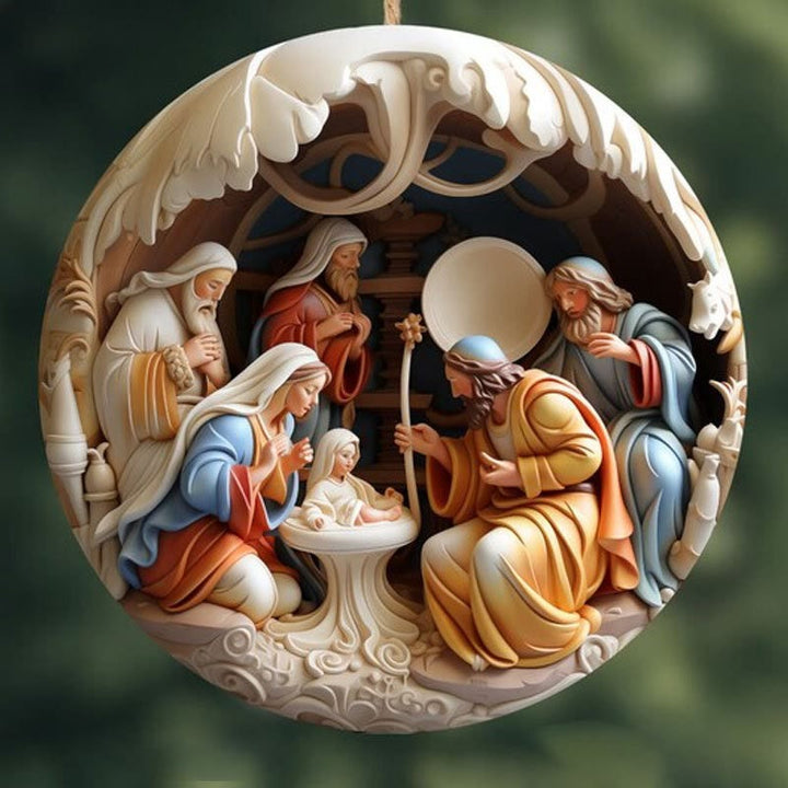 Christianartworkshop Weihnachtskrippe Flugzeug-Ornamente: Die Geburt Jesu, hängende Dekoration (6 Optionen) - Stil 2 - Keramik - image 5