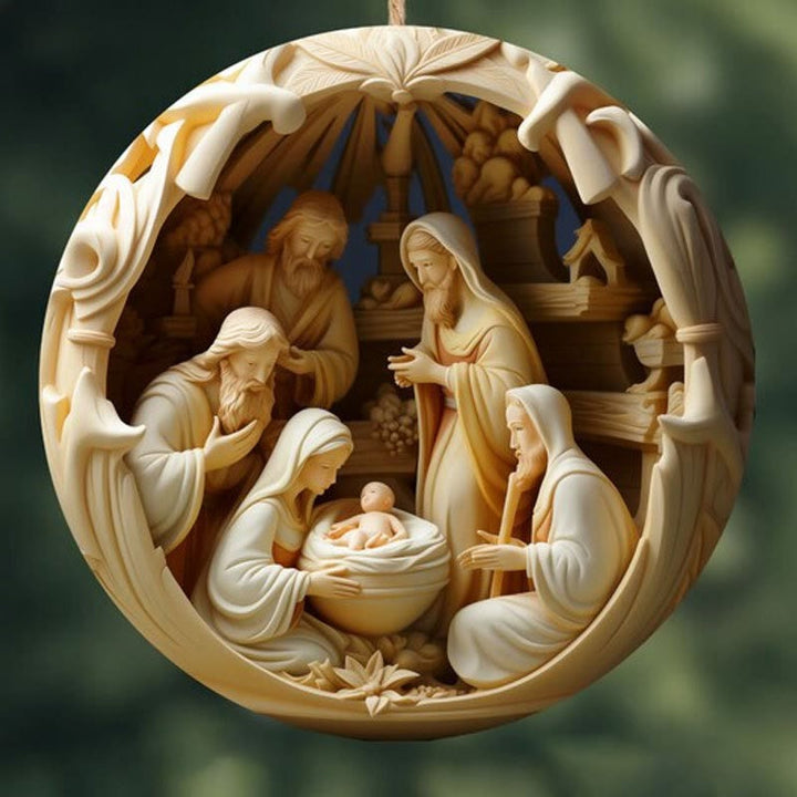 Christianartworkshop Weihnachtskrippe Flugzeug-Ornamente: Die Geburt Jesu, hängende Dekoration (6 Optionen) - Stil 4 - Keramik - image 7