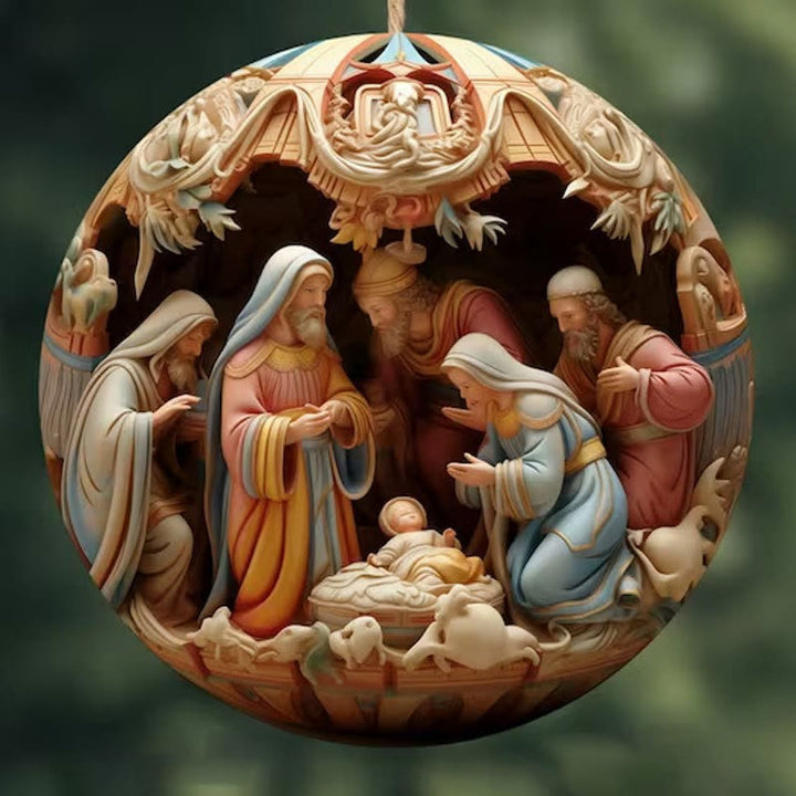 Christianartworkshop Weihnachtskrippe Flugzeug-Ornamente: Die Geburt Jesu, hängende Dekoration (6 Optionen) - Stil 5 - Keramik - image 8