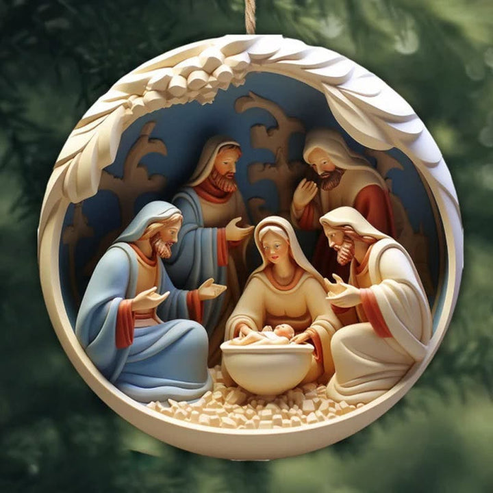 Christianartworkshop Weihnachtskrippe Flugzeug-Ornamente: Die Geburt Jesu, hängende Dekoration (6 Optionen) - Stil 3 - Keramik - image 6