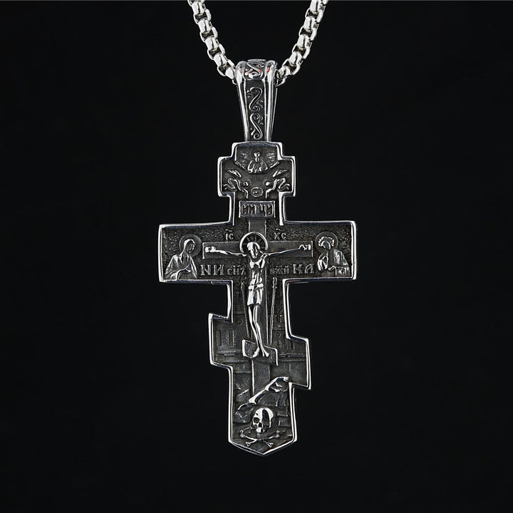 Christianartworkshop Titan-Halskette mit orthodoxem Jesus-Kreuz – Schutzschmuck - Silber - image 0
