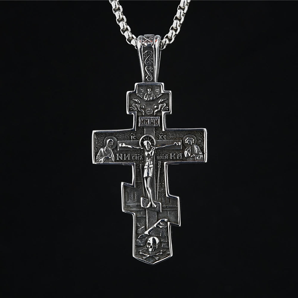Christianartworkshop GLAUBE ALS IHRE RÜSTUNG: Orthodoxe Jesus-Kruzifix-Halskette - image 1