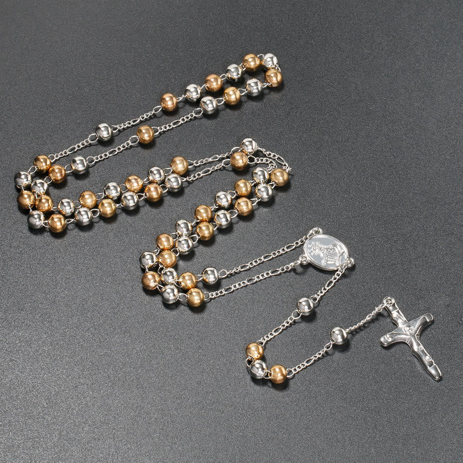 Christliche Jungfrau Maria Lange Kette Jesus Kreuz Religion Rosenkranz - Mehrfarbig - image 3