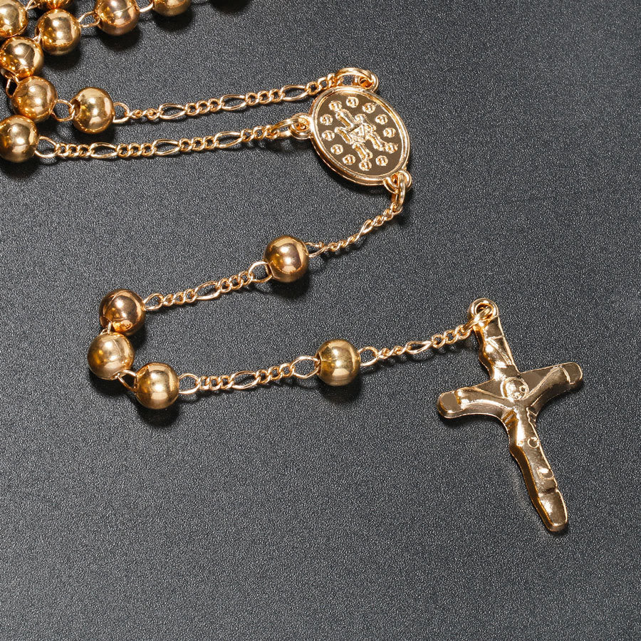 Christliche Jungfrau Maria Lange Kette Jesus Kreuz Religion Rosenkranz - image 1