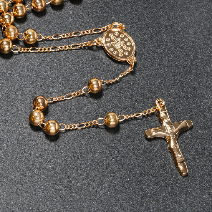 Christliche Jungfrau Maria Lange Kette Jesus Kreuz Religion Rosenkranz - image 1
