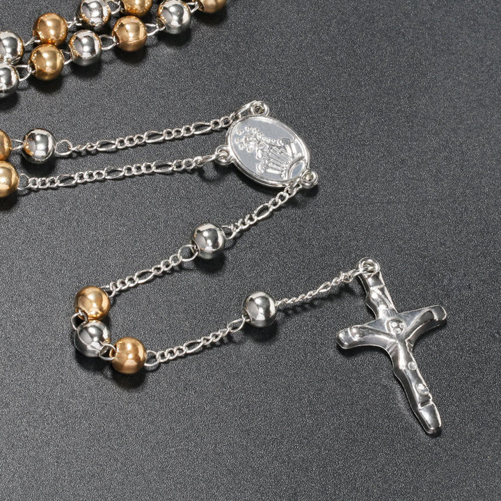Christliche Jungfrau Maria Lange Kette Jesus Kreuz Religion Rosenkranz