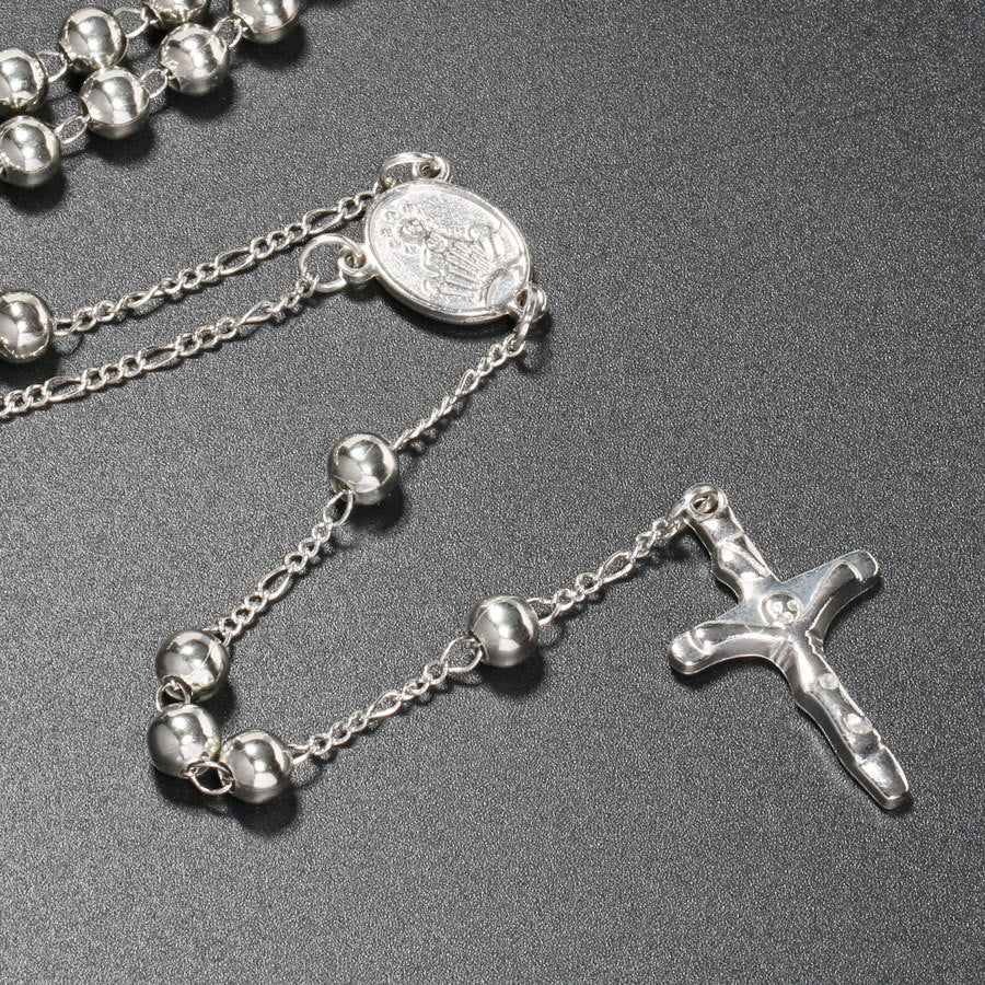 Christliche Jungfrau Maria Lange Kette Jesus Kreuz Religion Rosenkranz - image 5