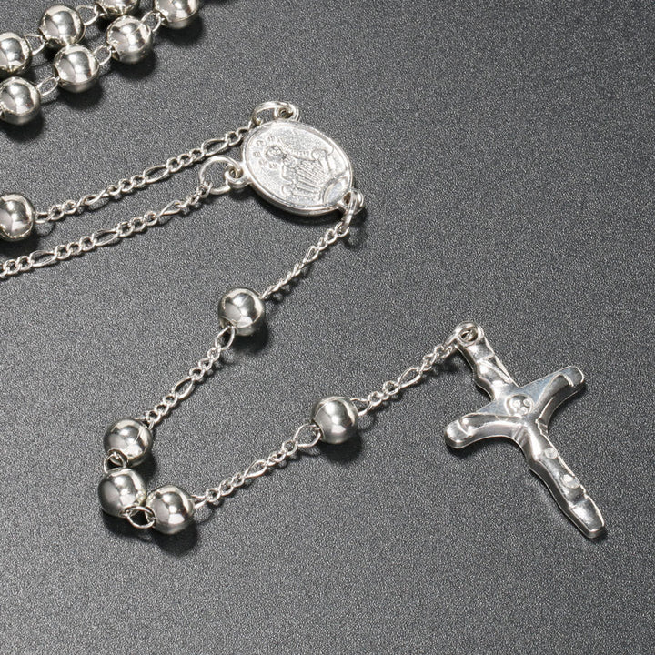 Christliche Jungfrau Maria Lange Kette Jesus Kreuz Religion Rosenkranz - image 5