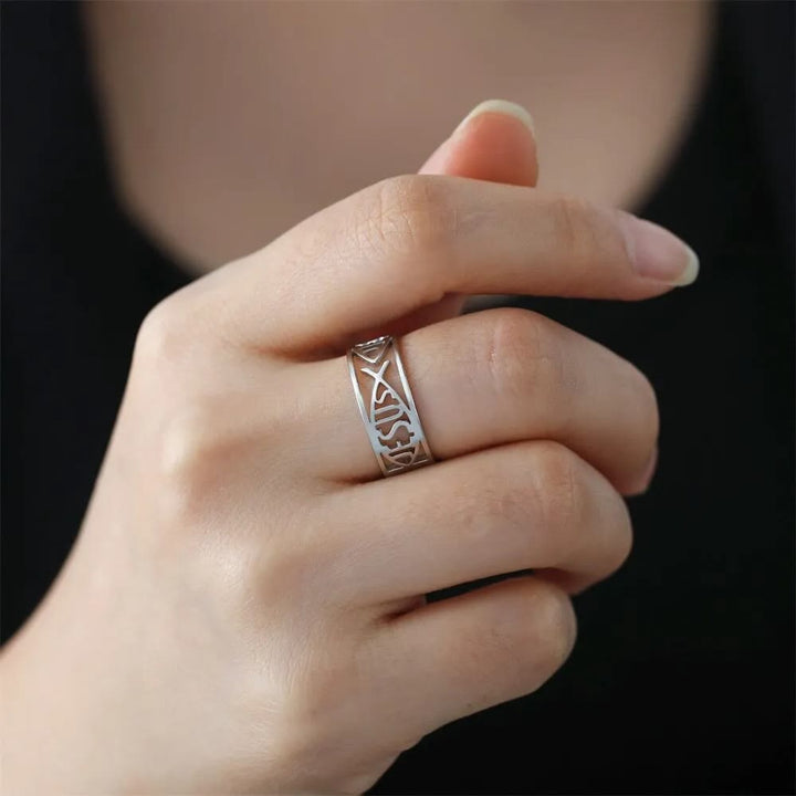 Christianartworkshop Jesus Fischskelett Titan Religion Ring - image 7