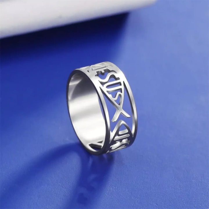 Christianartworkshop Jesus Fischskelett Titan Religion Ring - image 6