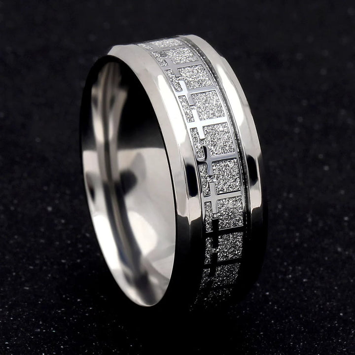 Christianartworkshop Shinny Jesus Kreuz Ring Religiöser Bandschmuck - Silber - US13 - image 5