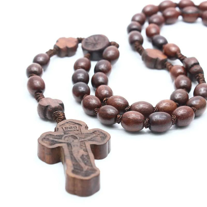 Handgefertigter christlicher Rosenkranz aus Rosenholz mit Kreuz - image 5