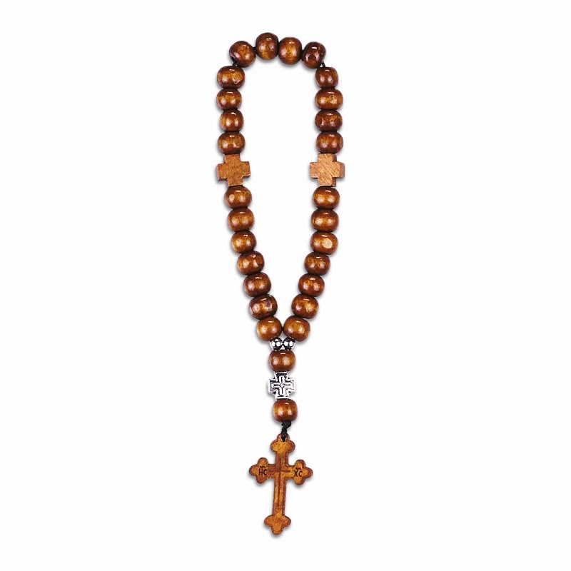 Christus Holz Taufe Quaste Perlen Armband Rosenkranz - image 7
