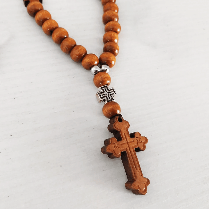 Christus Holz Taufe Quaste Perlen Armband Rosenkranz - image 6
