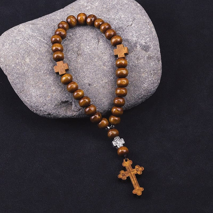 Christus Holz Taufe Quaste Perlen Armband Rosenkranz - Kreuzen - image 1