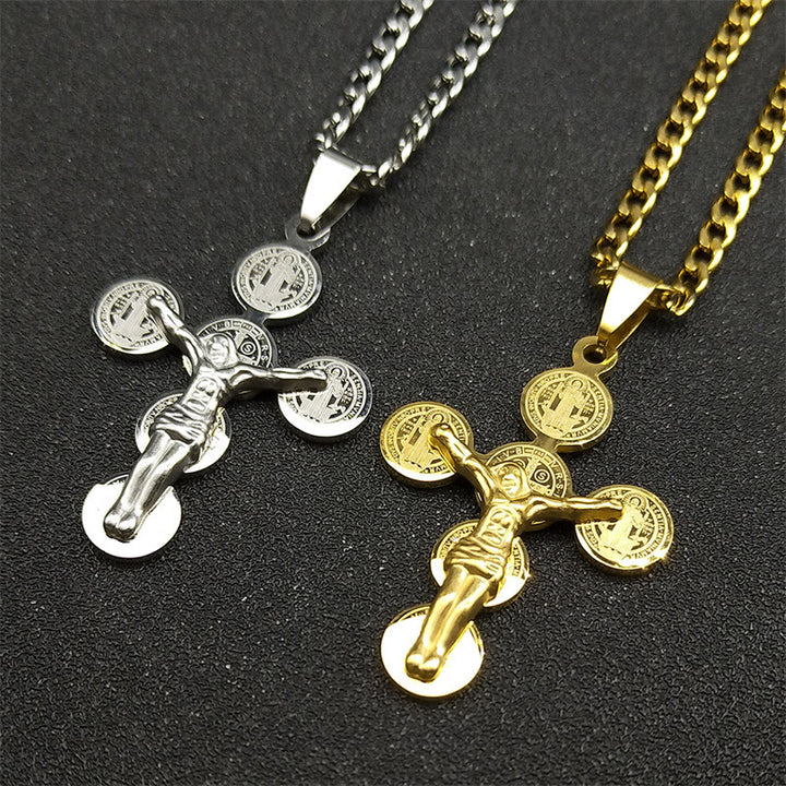 Christianartworkshop Halskette mit Kreuzanhänger der Medaille des Heiligen Benedikt - image 5