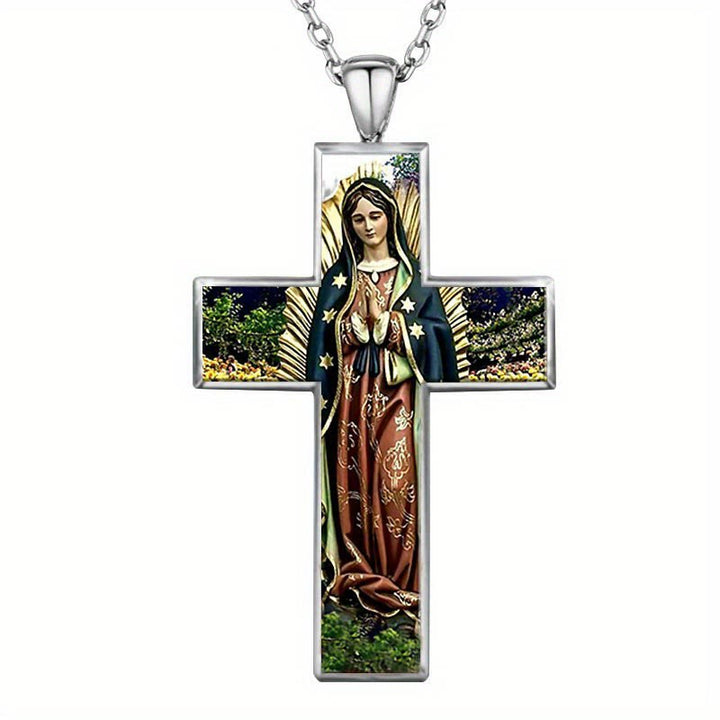 Christianartworkshop Halskette mit Kreuzanhänger der Jungfrau Maria, religiöser Schmuck - image 3