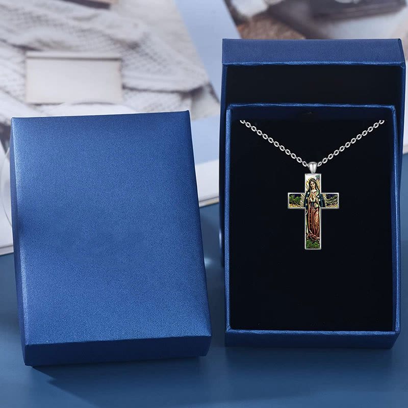 Christianartworkshop Halskette mit Kreuzanhänger der Jungfrau Maria, religiöser Schmuck - image 2