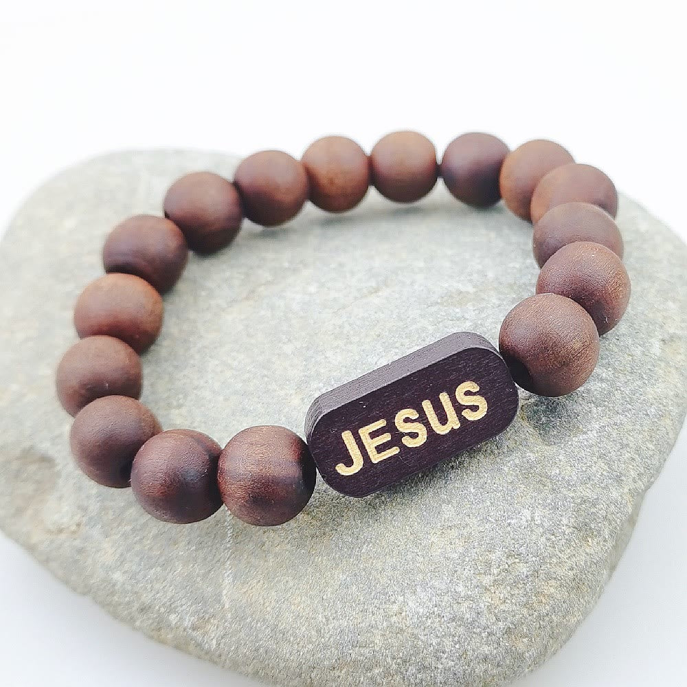 Christianartworkshop Jesus Holzarmband Schmuck Geschenke - Kaffee - image 1