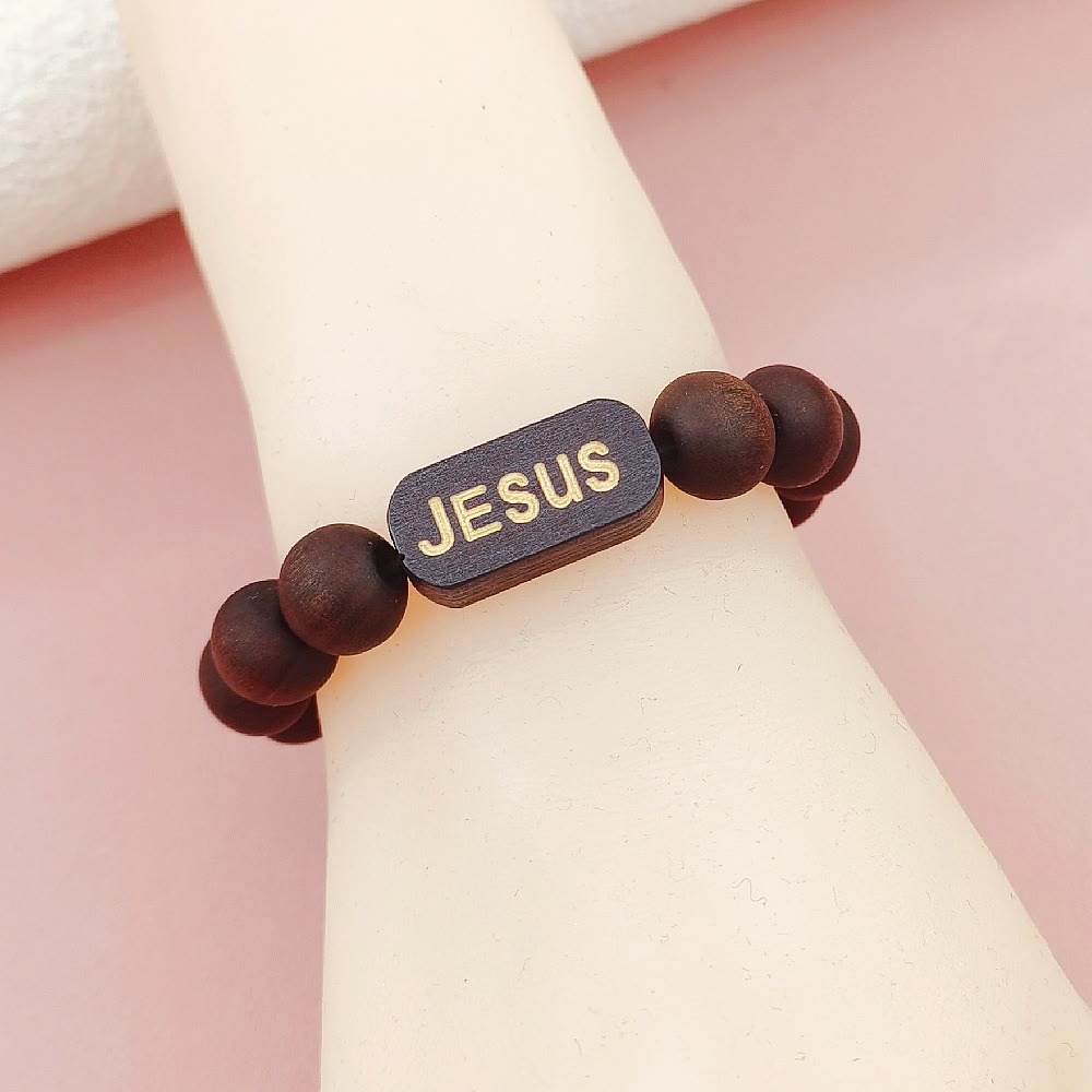 Christianartworkshop Jesus Holzarmband Schmuck Geschenke - image 2