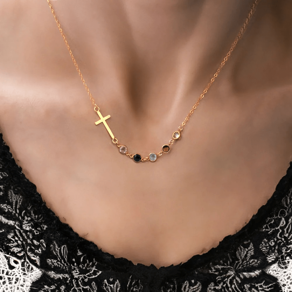 Christianartworkshop Halskette mit biblischem Geburtsstein-Kreuz, Religionsschmuck, Geschenk - image 10