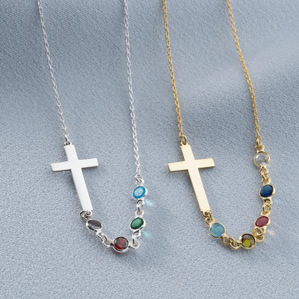 Christianartworkshop Halskette mit biblischem Geburtsstein-Kreuz, Religionsschmuck, Geschenk - image 11