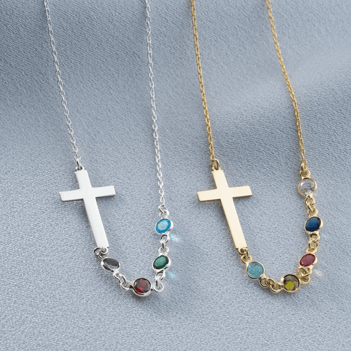 Christianartworkshop Halskette mit biblischem Geburtsstein-Kreuz, Religionsschmuck, Geschenk - image 11