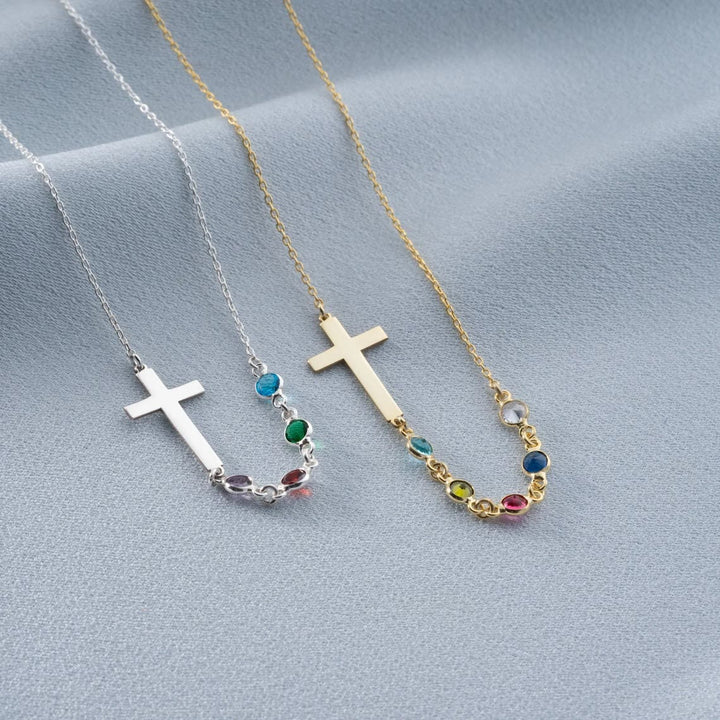 Christianartworkshop Halskette mit biblischem Geburtsstein-Kreuz, Religionsschmuck, Geschenk - image 4