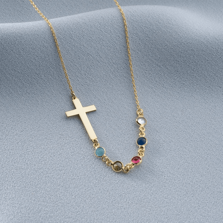 Christianartworkshop Halskette mit biblischem Geburtsstein-Kreuz, Religionsschmuck, Geschenk - image 3
