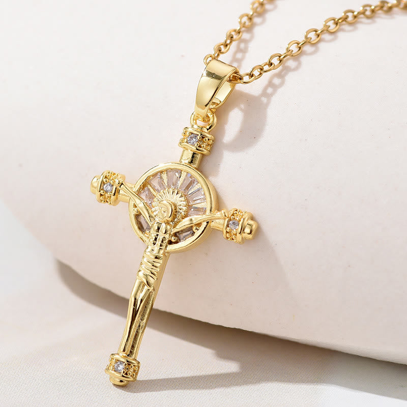 Christianartworkshop Halskette mit Jesuskreuz und Kruzifix, christlicher Glaube - Golden - image 0