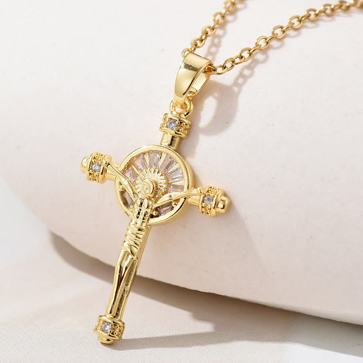Christianartworkshop Halskette mit Jesuskreuz und Kruzifix, christlicher Glaube - Golden - image 1