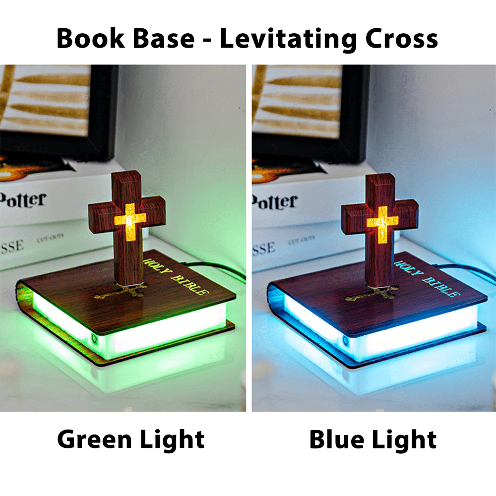 Christianartworkshop Buchbasiertes Magnetschwebekreuz-Ornament - Buchbasis-Rotes Kreuz - image 8