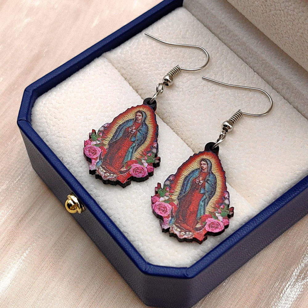 Christianartworkshop Unsere Liebe Frau von Guadalupe, Jungfrau Maria, bunte Ohrringe - image 2
