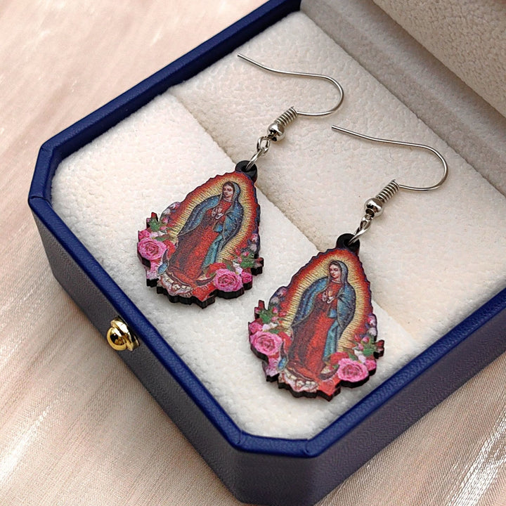 Christianartworkshop Unsere Liebe Frau von Guadalupe, Jungfrau Maria, bunte Ohrringe - image 2