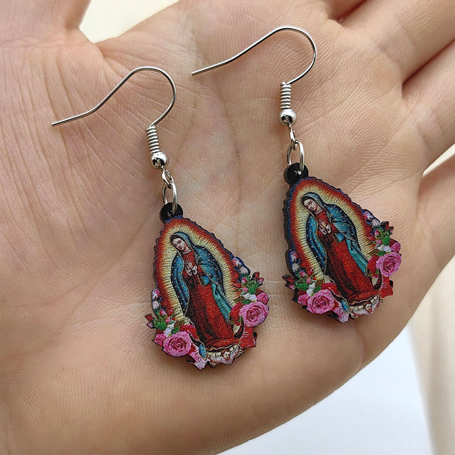 Christianartworkshop Unsere Liebe Frau von Guadalupe, Jungfrau Maria, bunte Ohrringe - image 6