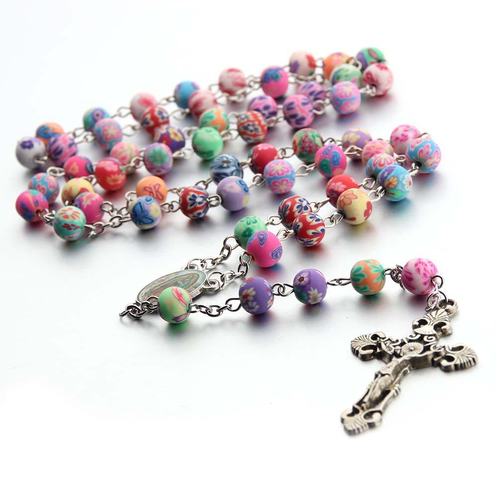 Christliches Kreuz, katholischer Rosenkranz, mehrfarbig - image 2