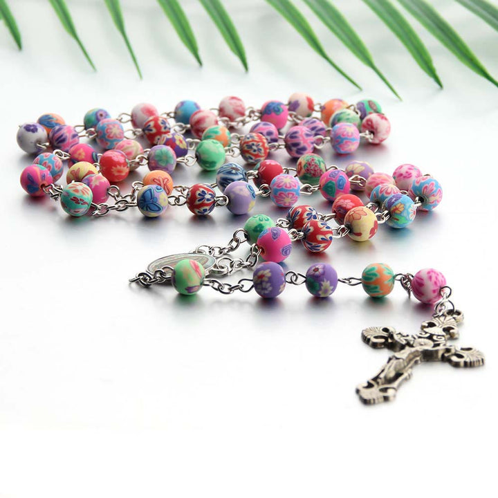 Christliches Kreuz, katholischer Rosenkranz, mehrfarbig - image 7