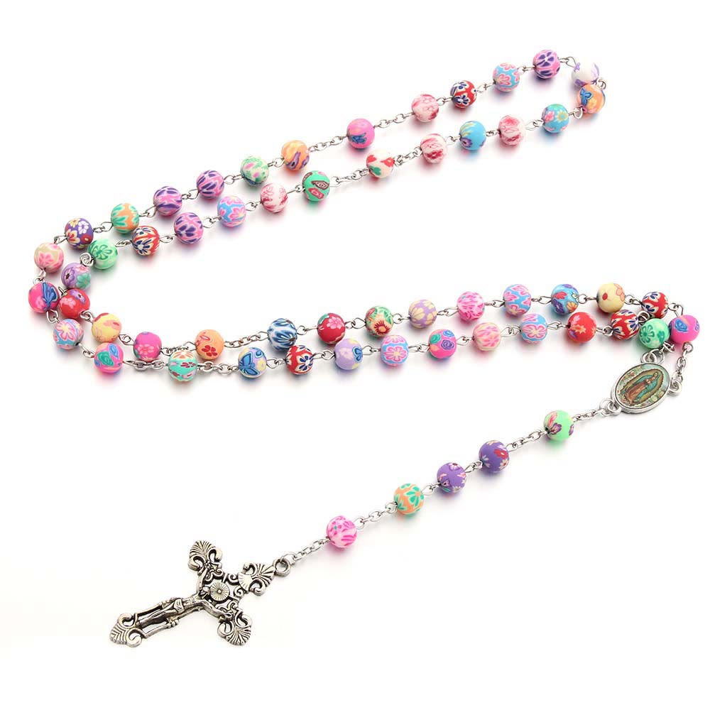 Christliches Kreuz, katholischer Rosenkranz, mehrfarbig - image 4
