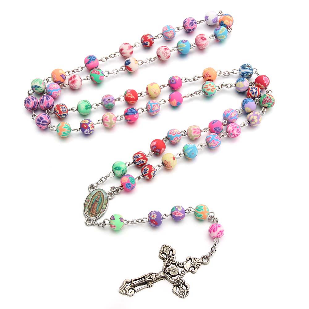 Christliches Kreuz, katholischer Rosenkranz, mehrfarbig - Mehrfarbig - image 1