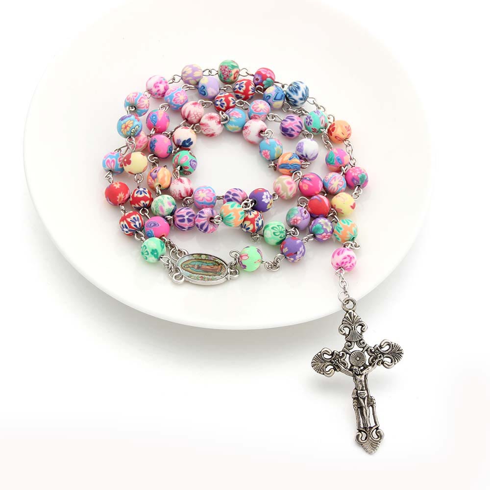 Christliches Kreuz, katholischer Rosenkranz, mehrfarbig - image 5